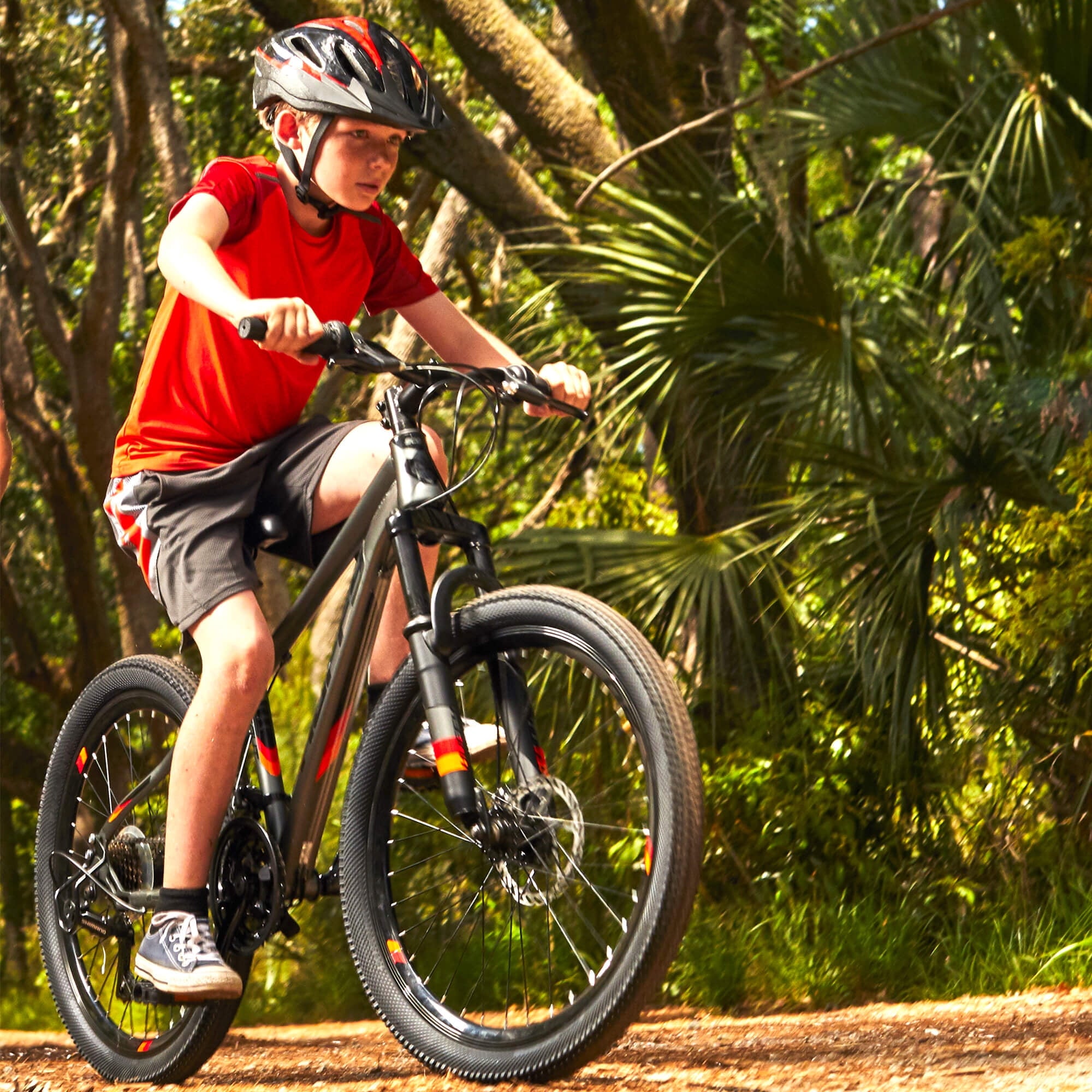 24 Scout Boys' Hardtail 21-Speed Mountain Bike with Disc Brakes