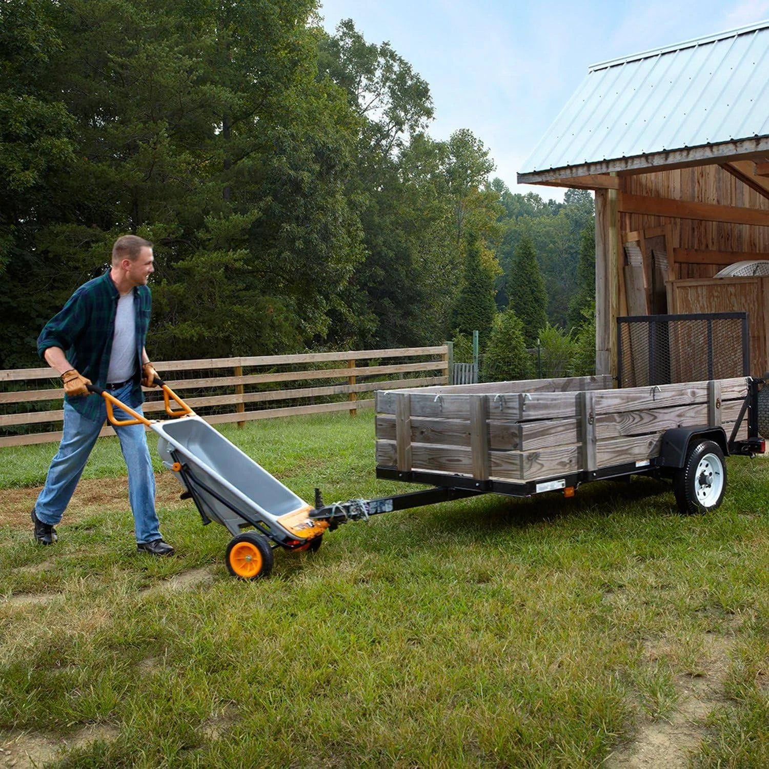 Worx WG050 Aerocart 8-in-1 Yard Cart / Wheelbarrow / Dolly - MadeInUSA