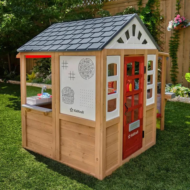 Kidkraft Grill & Chill Pizza Party Wooden Outdoor Playhouse - MadeInUSA